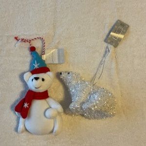 2 Polar Bear Ornaments